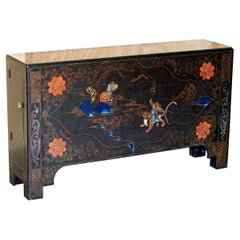 Decorative Antique Chinese Polychrome Painted and Lacquered Console Sideboard