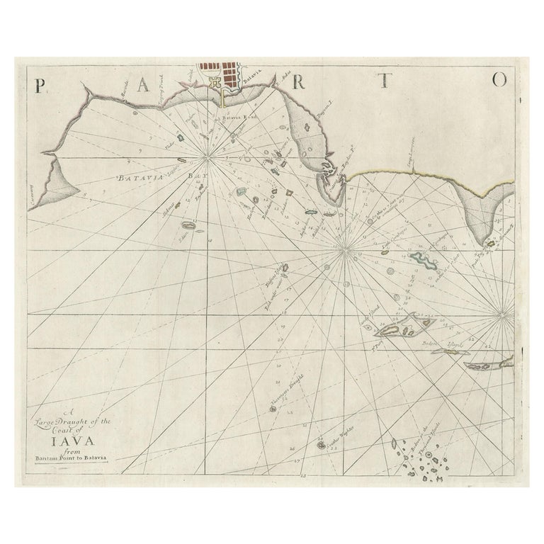 Two Antique Sea Charts of the Thousand Islands between Batavia and ...