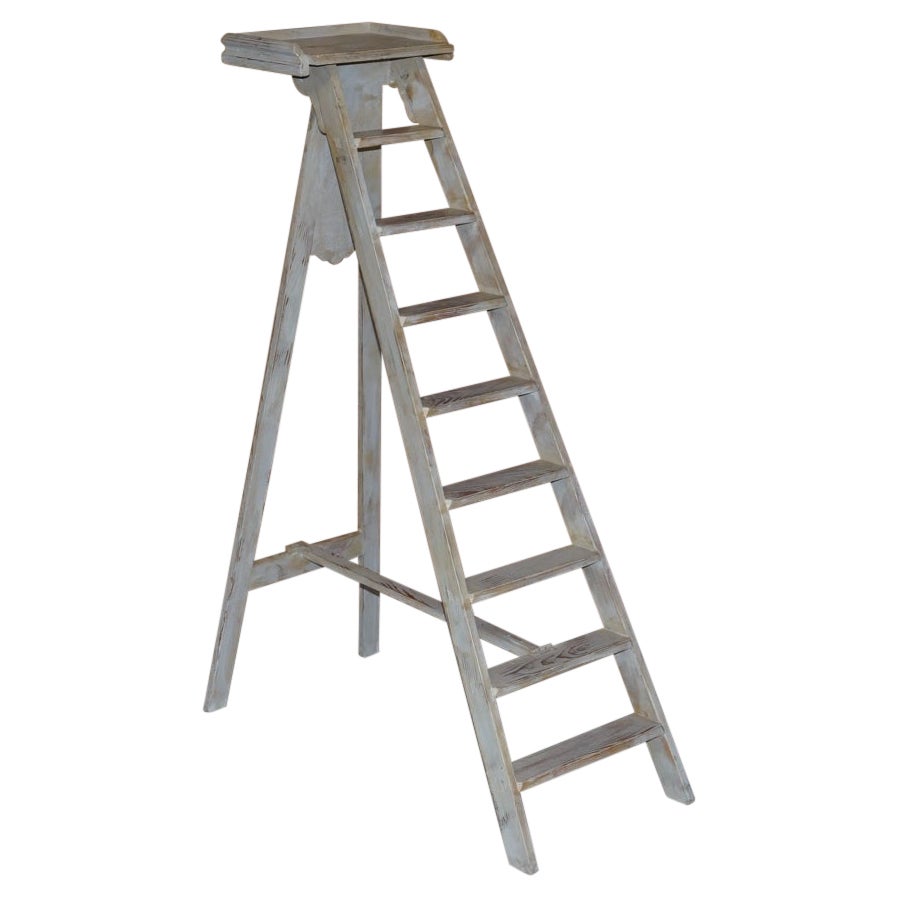 Original French Library Step Ladder Stamped for Bibliotheque Nationale De France For Sale