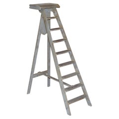 Used Original French Library Step Ladder Stamped for Bibliotheque Nationale De France