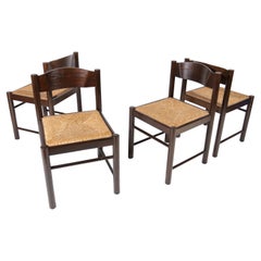 Retro 4 Charlotte Perriand Style Dining Chairs France ca 1970