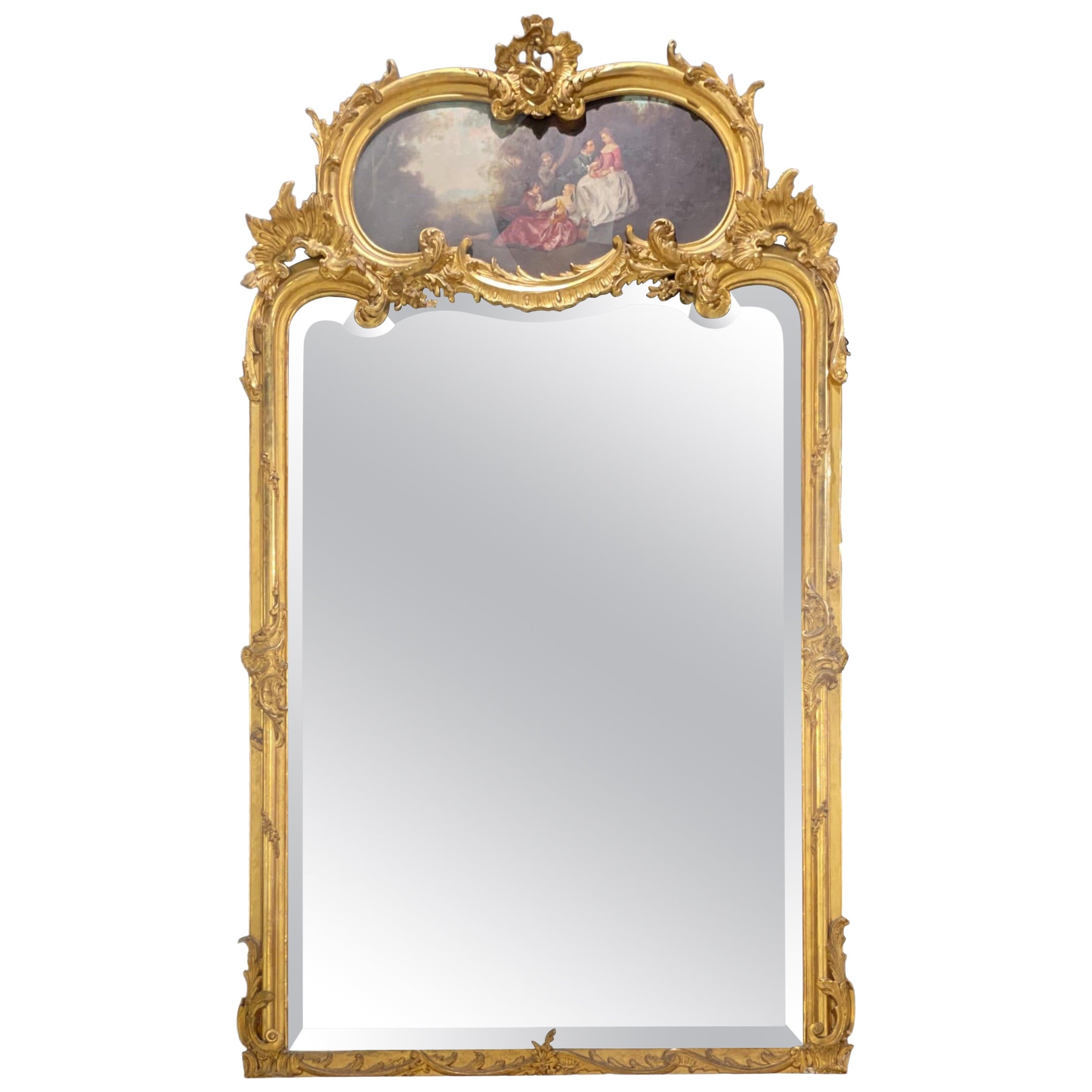 French 19th Century Trumeau Mirror For Sale at 1stDibs | french trumeau  mirror