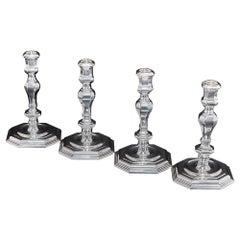 Vintage Set of Four Cast Silver Candlesticks