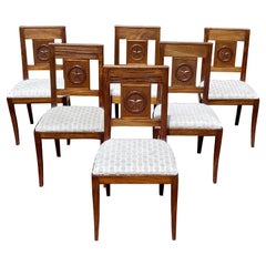 19th Century, 6 Mahogany Chairs, Directoire Style