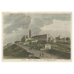 Print of Basilica of Santa Margherita Near Tuscan Town of Cortona, Italy, c.1800