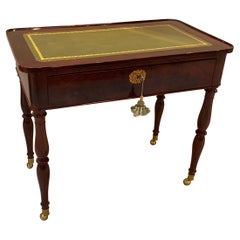 American Empire Spinet Mahogany Writing Table Console