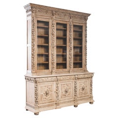 1880s Belgian Bleached Oak Cabinet