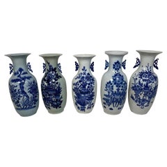Chinese Blue and White Porcelain Collection of Five Vases