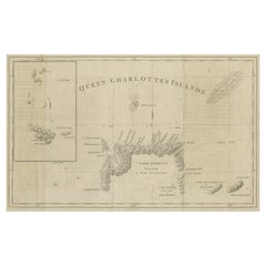 Antique Map of Queen Charlotte's, Carteret's, Simson's and Gower's Islands, Canada, 1773
