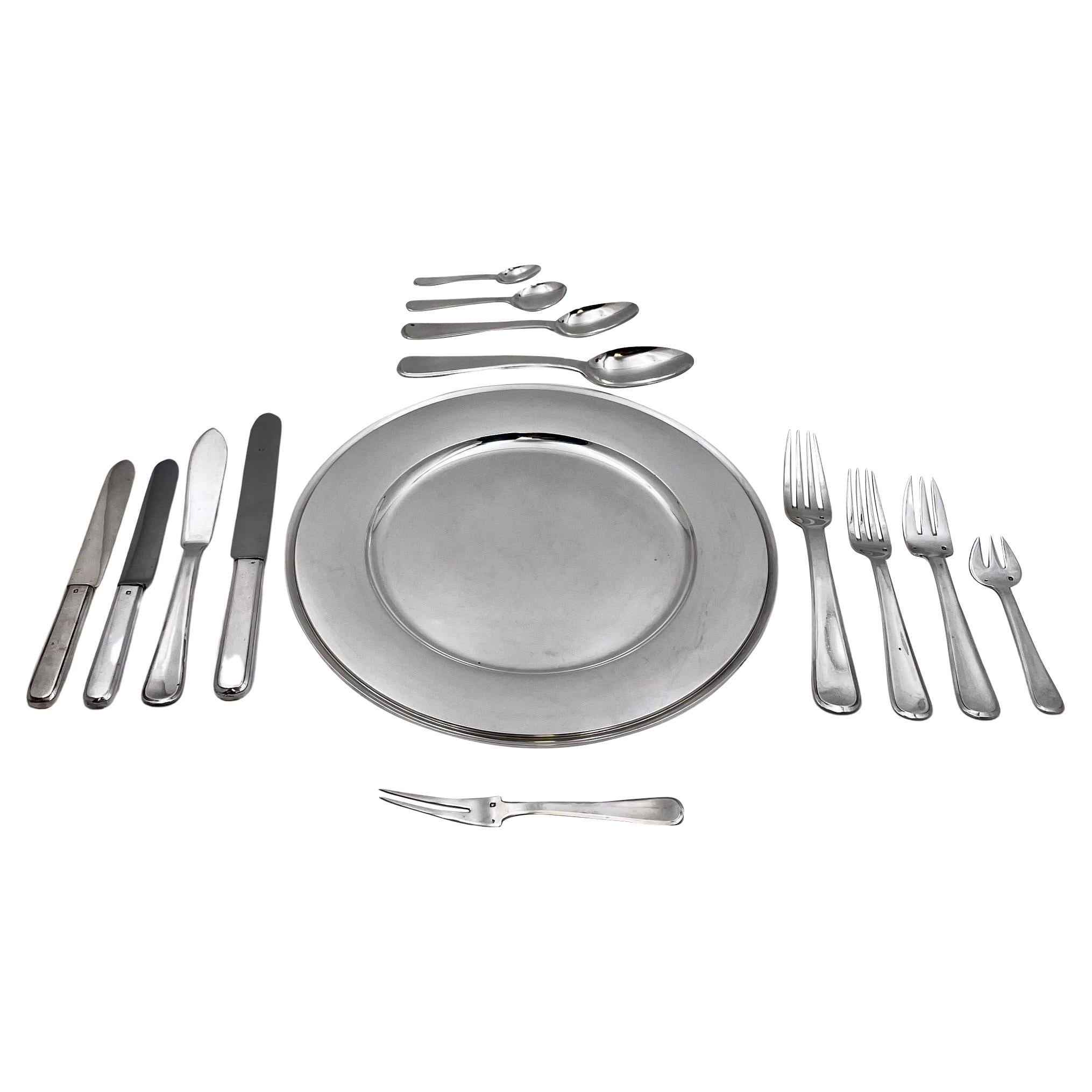 Tétard Frères Sterling Silver 160-Piece Flatware Set in Valios '?' Pattern