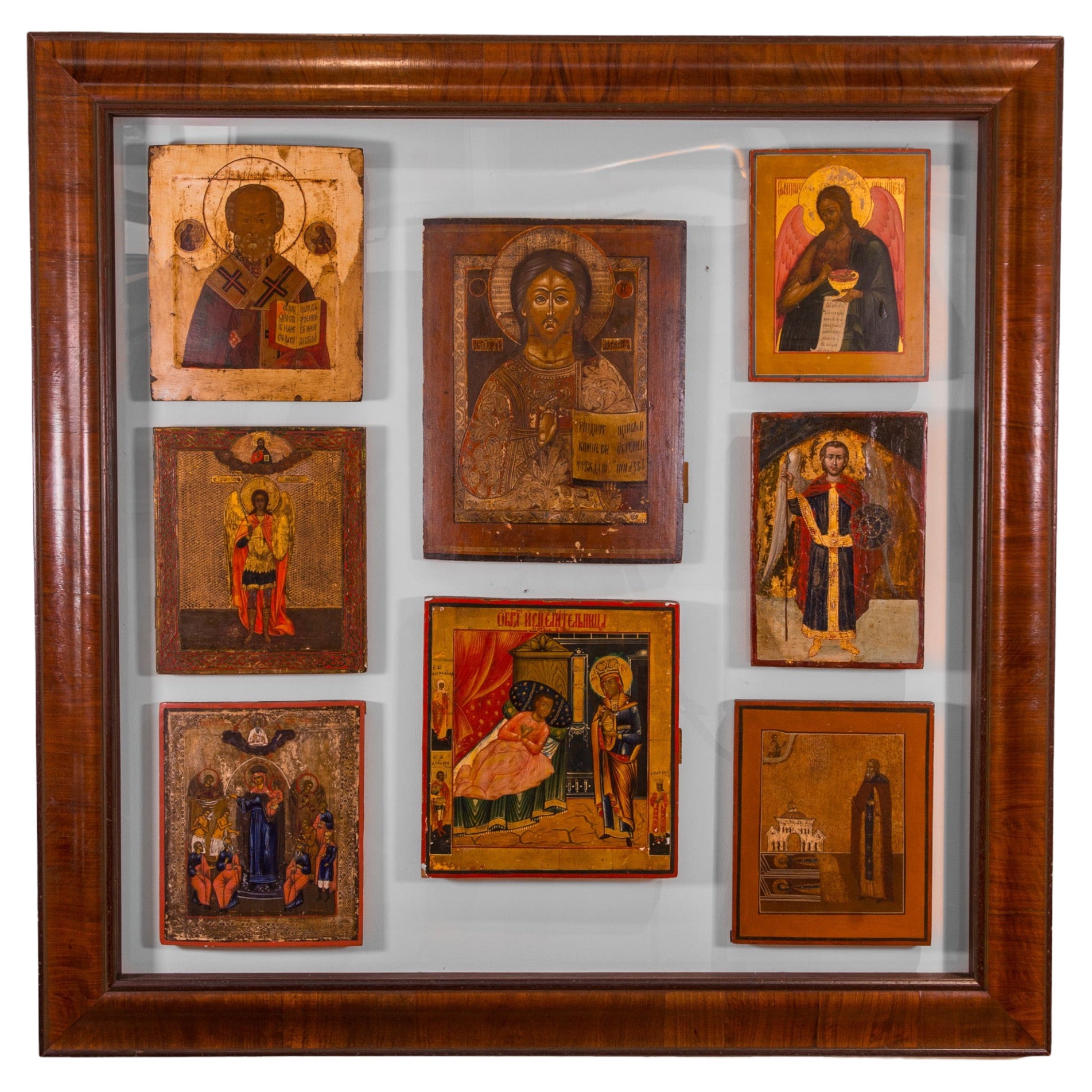 Group of Eight Russian and Greek Orthodox Icons, 17th, 18th and 19th Century