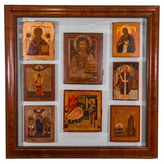 17th, 18th and 19th Century Group of Eight Russian and Greek Orthodox Icons
