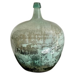 Emerald Green Demijohn From Puebla, Mexico, Circa 1930's