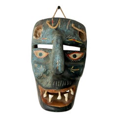 Hand Carved Ceremonial Mask from Mexico, circa 1960's