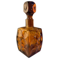 Beautiful Italian Red Crystal Decanter / Bottle, 1960s