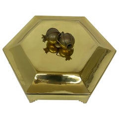 Used Brass Jewelry Box with Pomegranate Motif