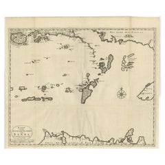 Carte ancienne originale du sud-est des îles Banda ou Spice, Indonésie, 1726