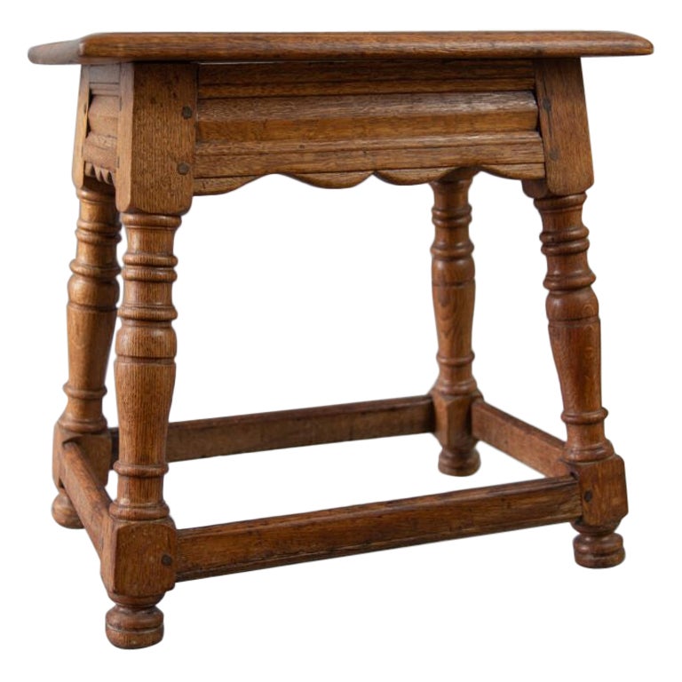 Antique 19th Century English Oak Joint Stool at 1stDibs