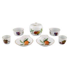 Royal Worcester, England, Seven Pieces of Evesham Porcelain, 1960s
