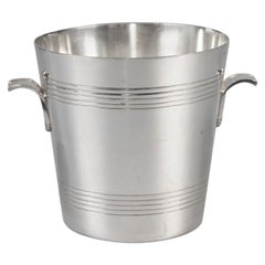 Retro Art Deco French Silver Plate Ice Bucket