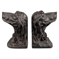 Retro Cast Iron Irish Setter Dogs Bookends, a Pair