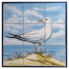 Seagull Tile Mural in Pure Clay and Fine Ceramic