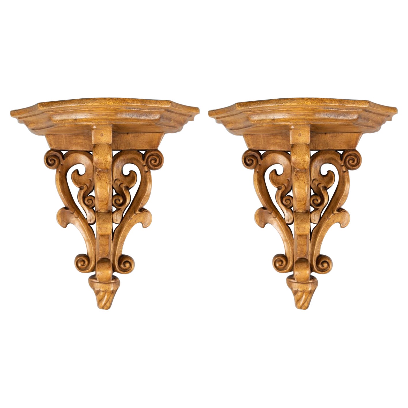 Large and Amazing Pair of Art Nouveau Maharaja Sculpture Wall Brackets