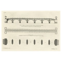 Used Design for a New Bridge Across the Thames at Westminster, London, 1725