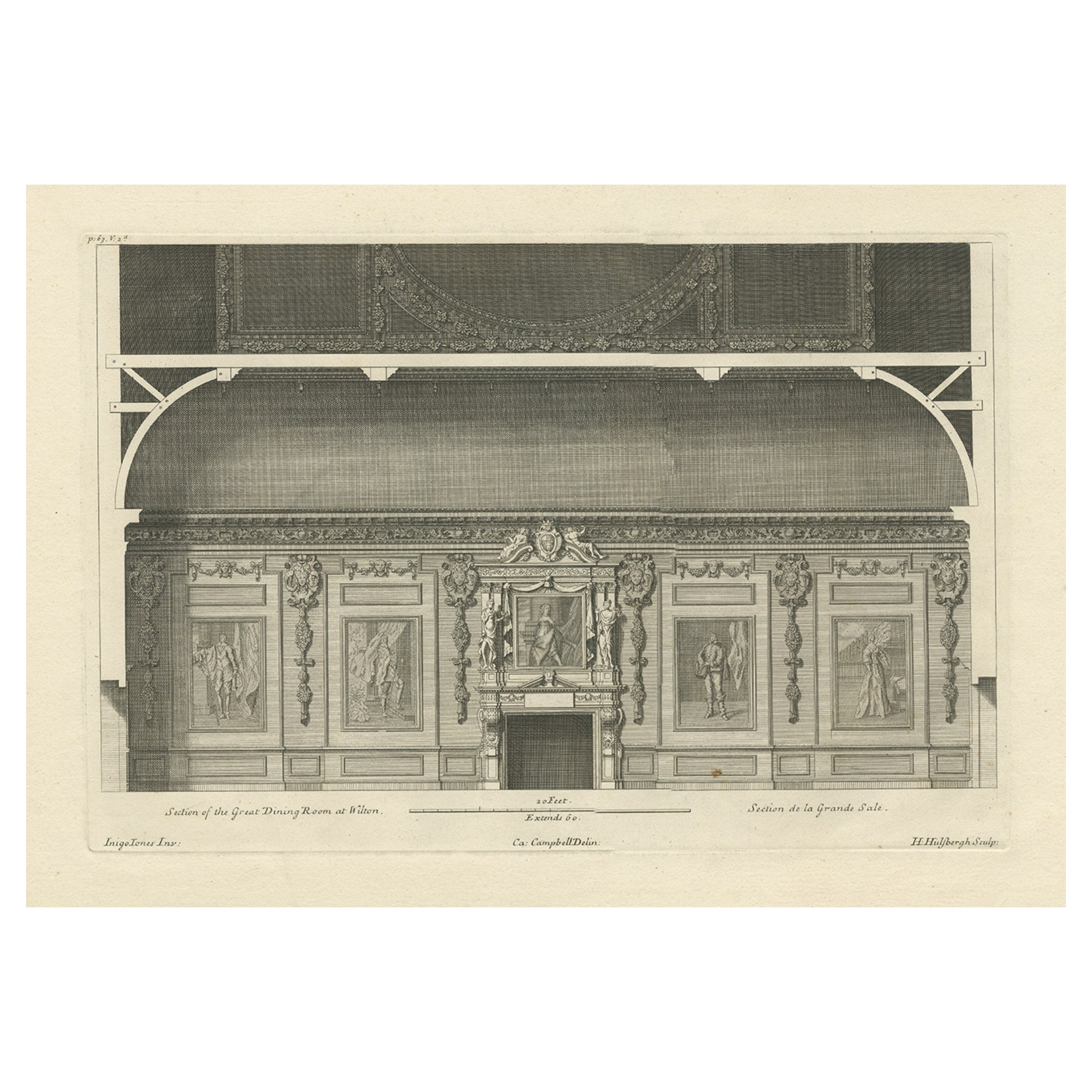 View of the Great Dining Room of The Wilton House in Salisbury, Wiltshire, 1717