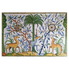 Deer Tile Mural in Pure Clay and Fine Ceramic