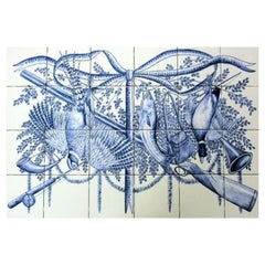 Fishing and Hunting Hand Painted Tile Mural, Decorative Kitchen Wall Tiles