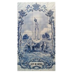 Our Lady of Fatima Tile Mural, Hand Painted Tiles, Portuguese Tiles Azulejos