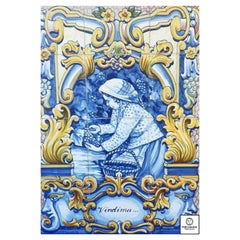 Harvest Hand Painted Tile Mural, Traditional Portuguese Wall Tiles, Azulejos