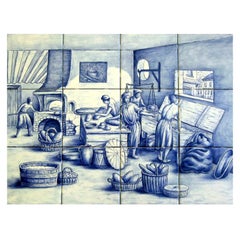 Bakery Tile Mural in Pure Clay and Fine Ceramic