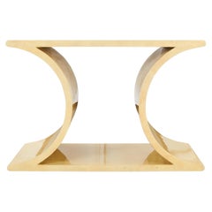 Console ou table à cocktail en parchemin laqué de Sally Sirkin Lewis