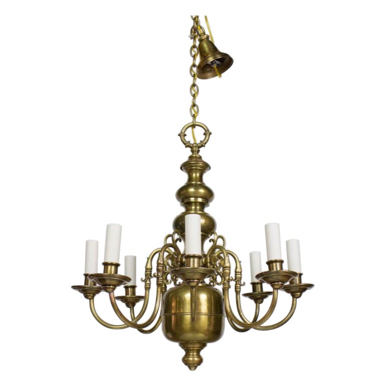 Early 20th Century Eight Arm Dutch Style Chandelier