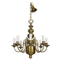 Antique Early 20th Century Eight Arm Dutch Style Chandelier