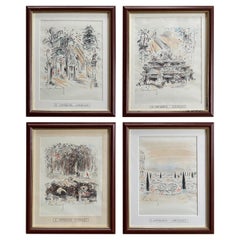 20th Century French Limited Edition Lithographs of Versailles by André Hambourg