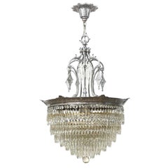 Antique Tiered Crystal Four Light Fixture