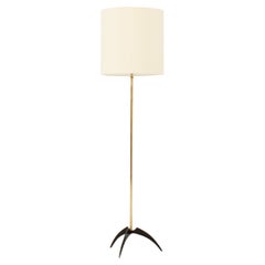 Vintage Brass and Lacquered Metal Floor Lamp from 1950's