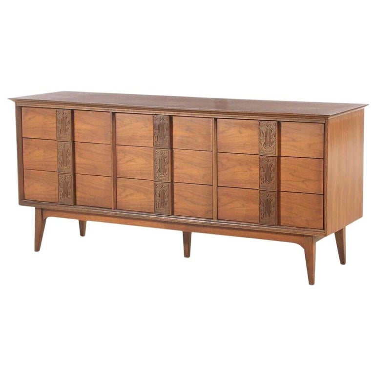 Vintage Bassett Mid Century Modern, Vintage Bassett 6 Drawer Dresser