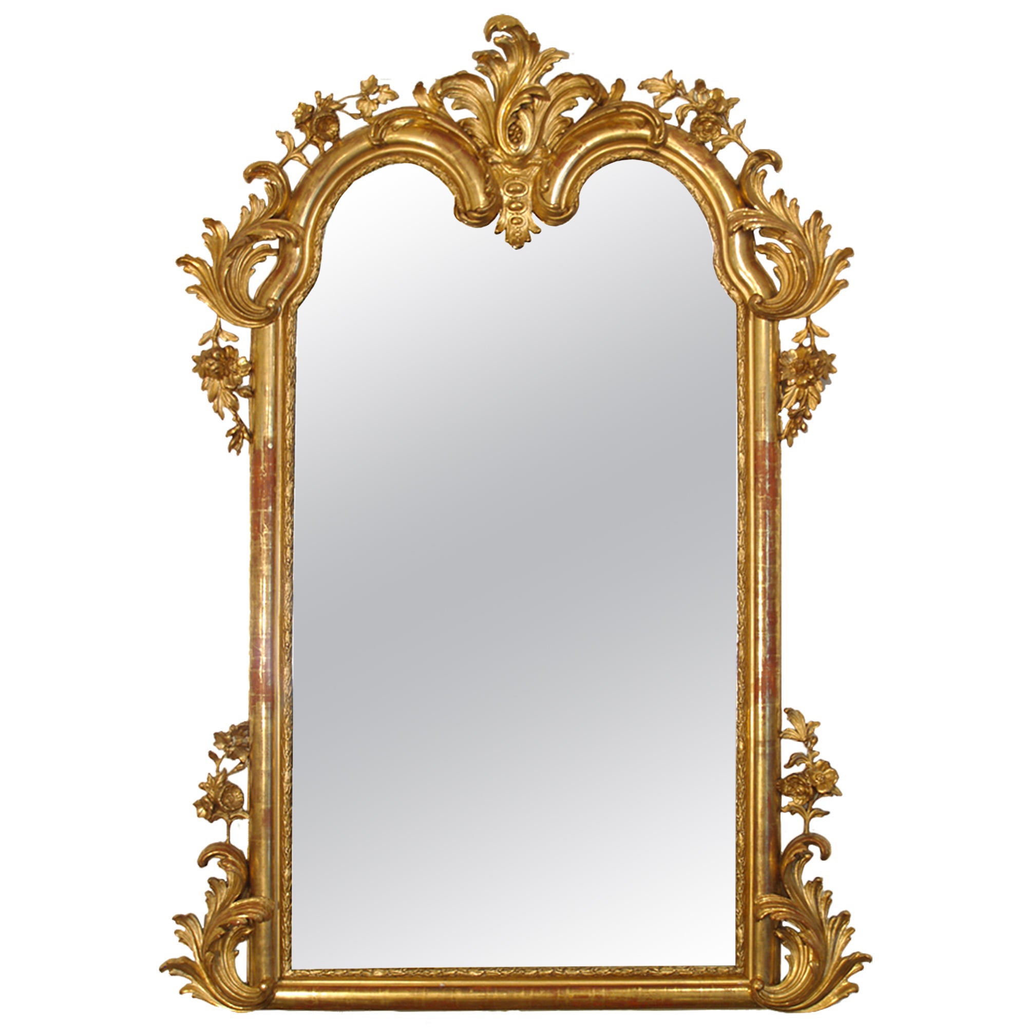 19th Century Louis XV Giltwood Mirror For Sale