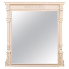19th Century White Washed Wall Mirror