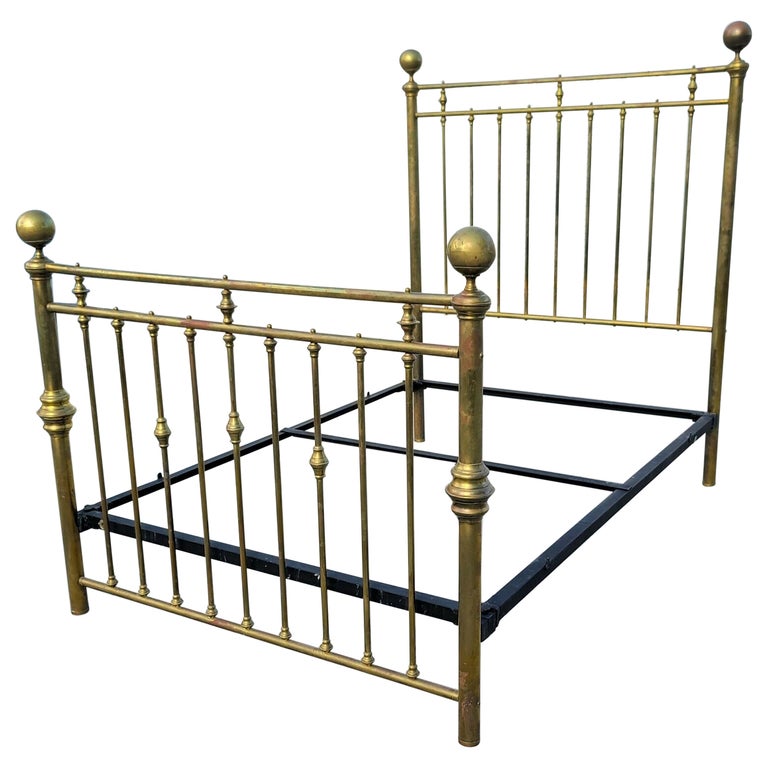 Squeak Free Heirloom Quality Brass Full Size Bed Frame by Brass Beds of  Virginia at 1stDibs | antique brass bed frame full, vintage brass beds,  vintage brass bed frame