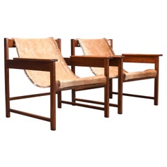 Pair of ‘Lia’ Armchairs by Sérgio Rodrigues, Brazil, 1962, Jacaranda and Cowhide