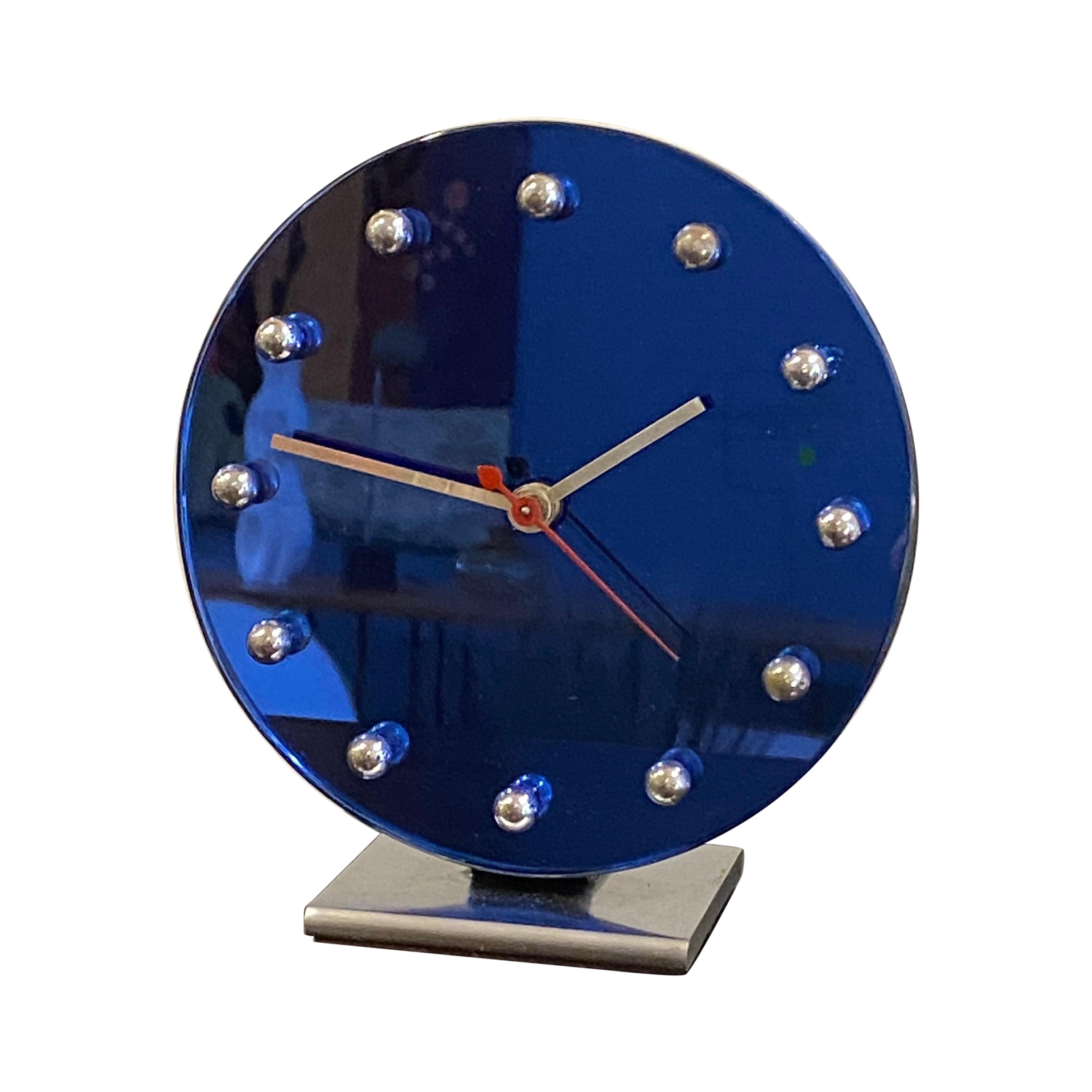 Gilbert Rohde for Herman Miller Blue Mirror Clock