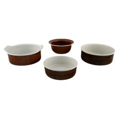 Vintage Stig Lindberg for Gustavsberg, Four Coq Bowls / Dishes in Glazed Stoneware