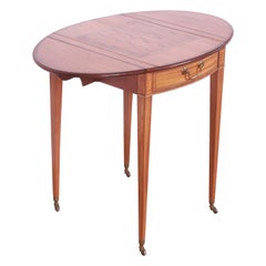Vintage Baker Furniture Stately Homes Adam Style Satinwood Inlaid Pembroke Games Table