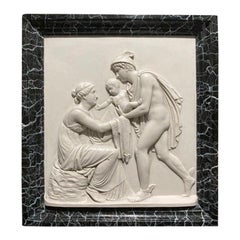 Marble Wall Plaque of Hermes & Infant Bacchus, 20th Century