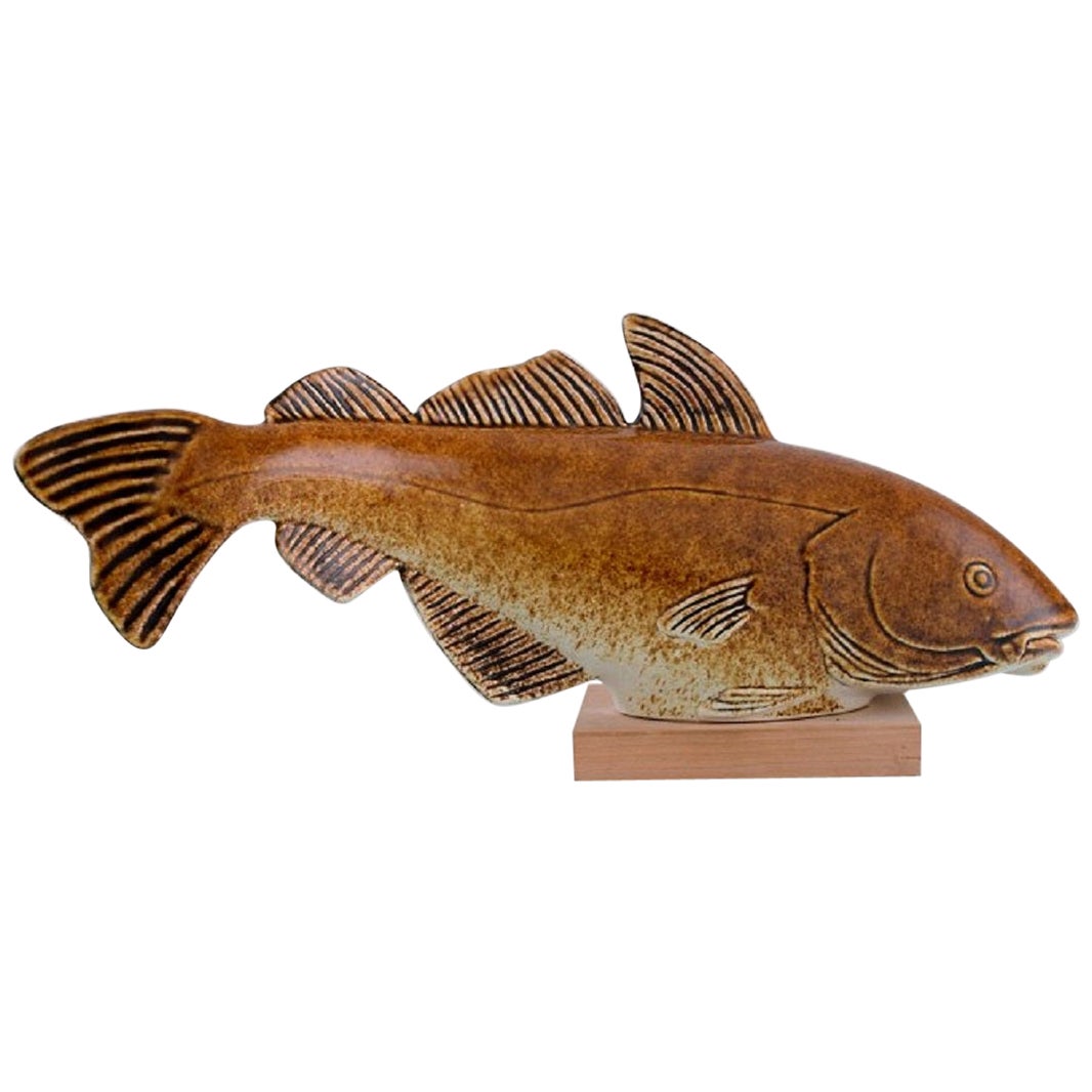 Sven Wejsfelt pour Gustavsberg, Stim 7 Fish in Glazed Ceramics en vente